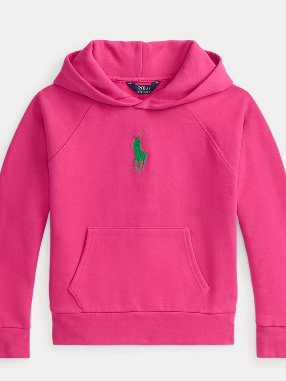 Polo by Ralph Lauren Kids' Pink Hooded Pullover with Green Logo